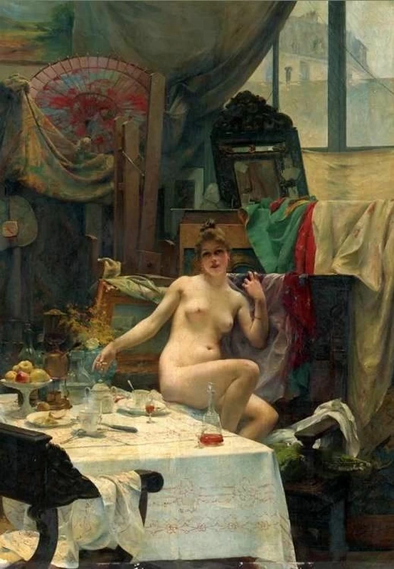 François Paul Auguste Quinsac - Natura morta nello studio